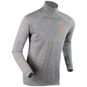 Bjorn Daehlie Lodge Quarter Zip Wool-Blend Pullover Sweater; Grey - Mens Medium